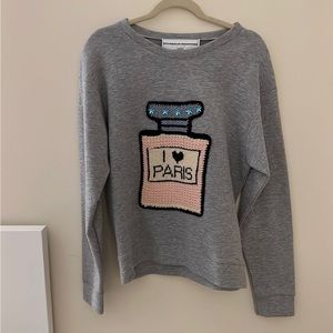 Michaela Buerger I Love Paris Oversized Grey Sweatshirt